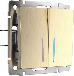 Выключатель двухклавишный с подсветкой (шампань рифленый) W1120110 Werkel